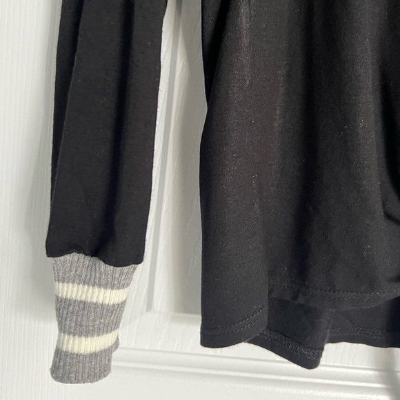 Anthropologie "TINY" Brand Black Blouse Shirt Tie Front Women’s Small Oversized - Picture 3 of 13